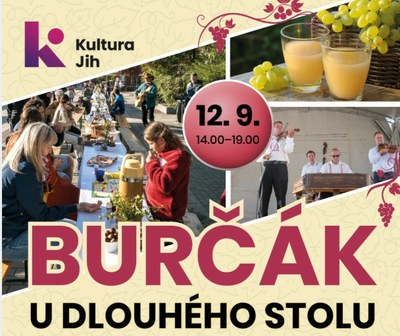 Burčák u dlouhého stolu na Dubině
