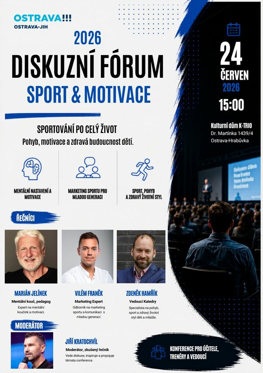 Diskusní fórum Sport & motivace nabídne inspiraci pro pedagogy, trenéry i odbornou veřejnost