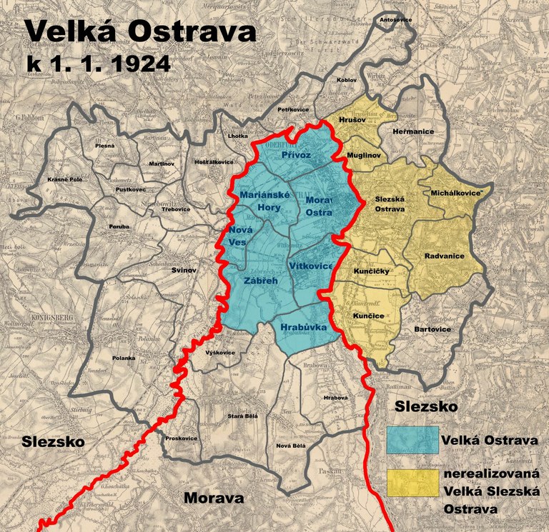 Velka Ostrava - mapa