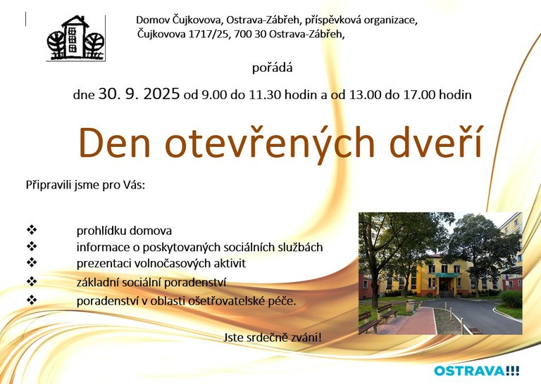 Domov Čujkovova v Zábřehu pořádá Den otevřených dveří