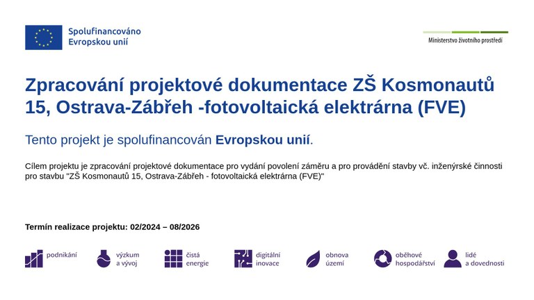 Dotace z kraje podpoří přípravu fotovoltaiky na ZŠ Kosmonautů