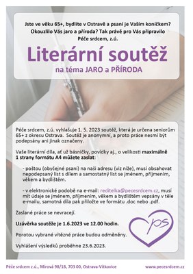 Literární soutěž na téma JARO A PŘÍRODA pro obyvatele Ostravy 65 a více let