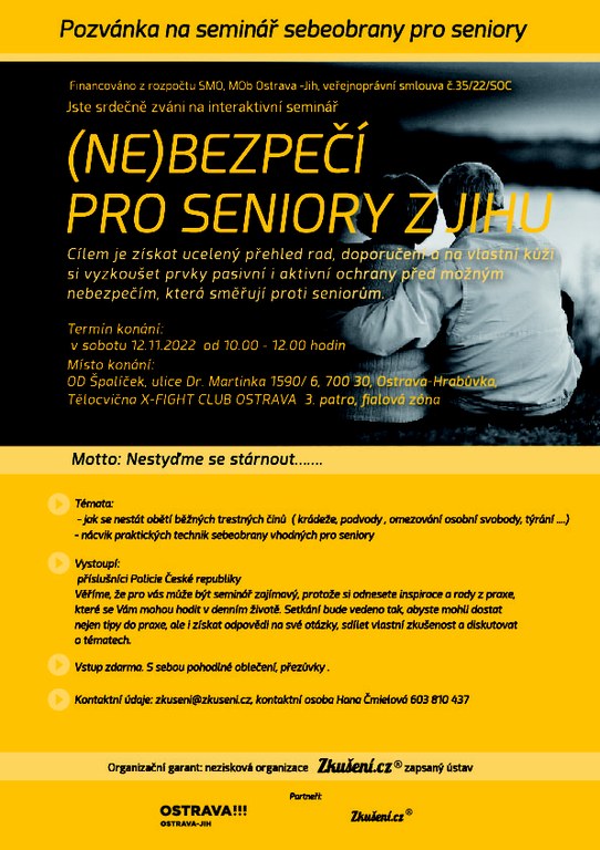 (NE)BEZPEČÍ PRO SENIORY Z JIHU  - seminář sebeobrany 