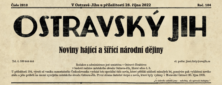 Noviny k 104. výročí vzniku samostatného Československa