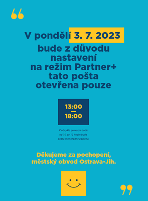 Obecní pošta otevře v pondělí  3. července ve 13:00 hodin