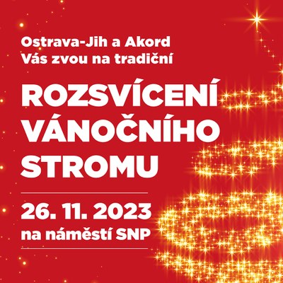 Rozsvícení vánočního stromu před Akordem