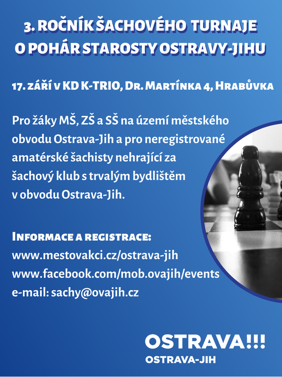 Šachisté se utkají v turnaji O pohár starosty Ostravy-Jihu
