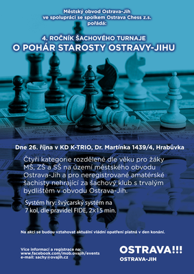 zveme vás na Šachový turnaj O pohár starosty Ostravy-Jihu