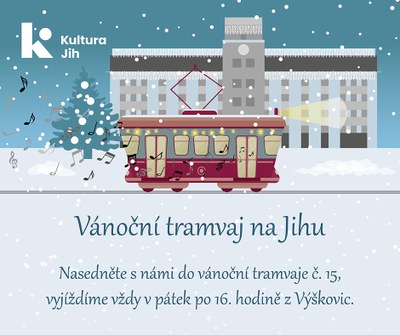 Vánoční tramvaj na Jihu