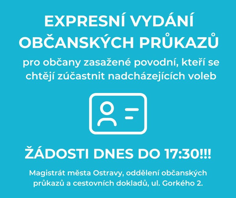 Lidé, kteří přišli o občanský průkaz, si o něj mohou zažádat ve zkrácené lhůtě