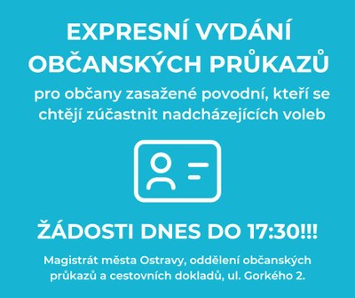 Lidé, kteří přišli o občanský průkaz, si o něj mohou zažádat ve zkrácené lhůtě