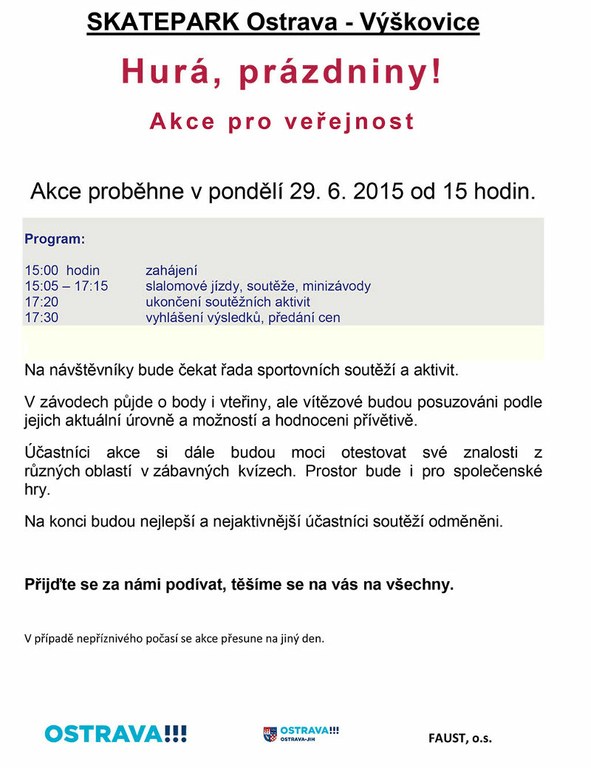 Zajímavá akce ve skateparku ve Výškovicích